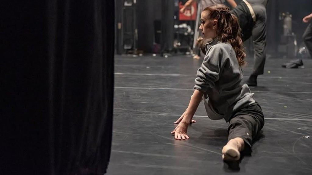 Ballerina warming up for performance