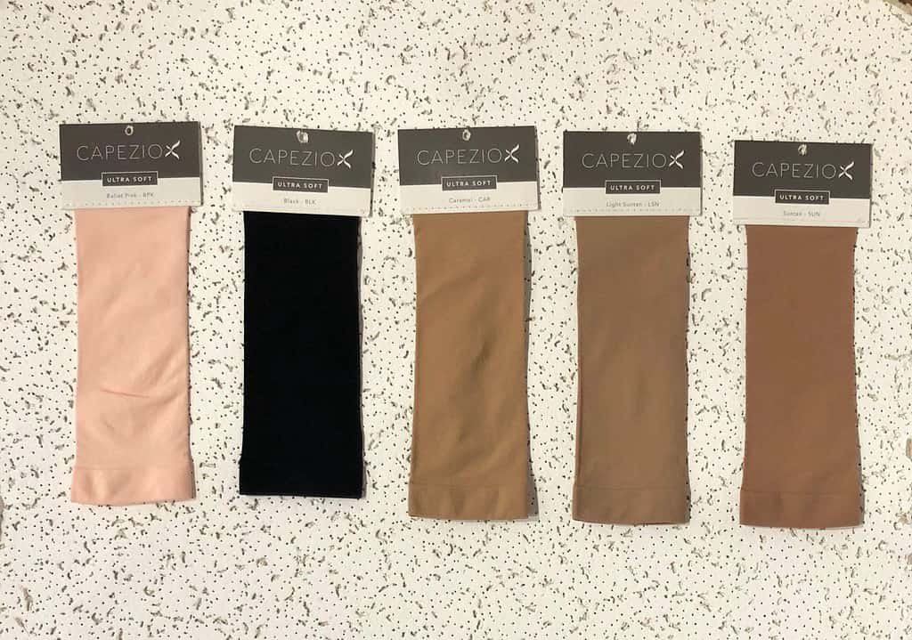 sample of different skin colour ballet tights