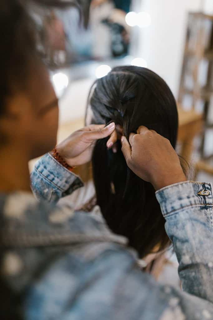 Hair being braided