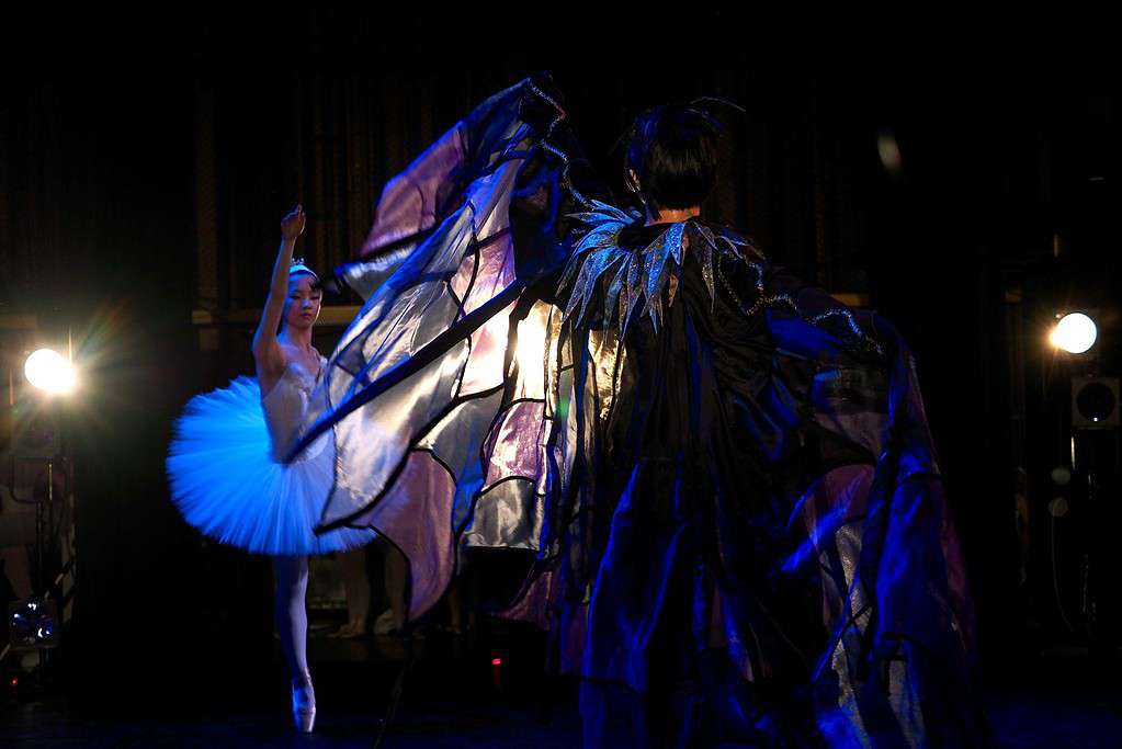 Rothbart on stage during swan lake ballet performance