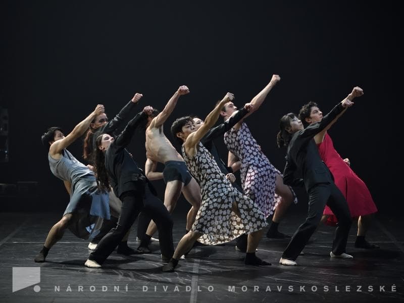 Dancers on stage in Rain Dogs performance