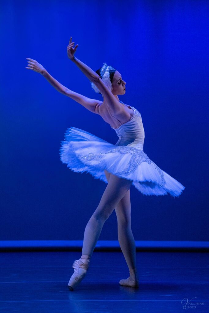 Ada Gonzalez centre stage in white classical tutu