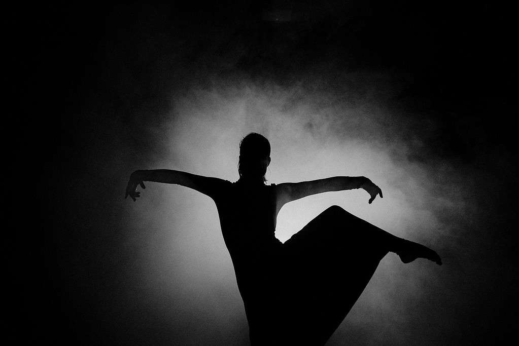 Black and white image of a dancer