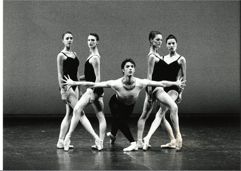 Dancers on stage dancing the neoclassical ballet The Four Temperaments