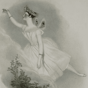 Lithograph of Marie Taglioni in La Sylphide