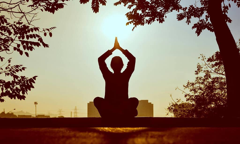 Yoga pose outside