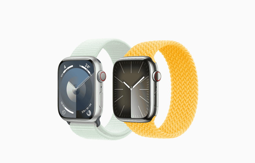 Yellow and Green smartwatch - Apple Watch Series 9