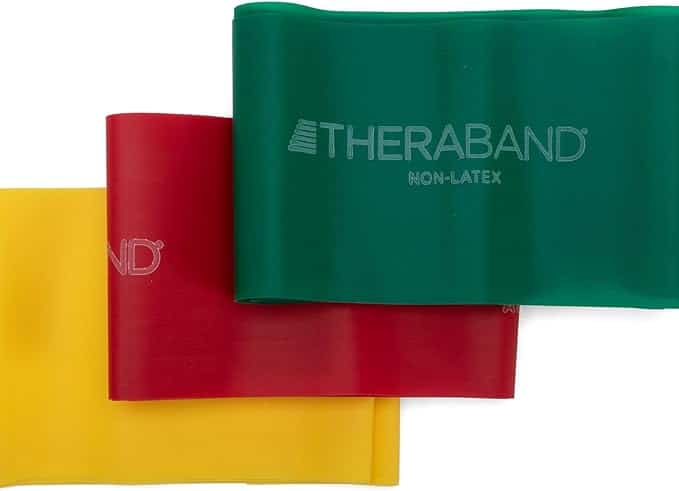 Red, yellow and green thera bands