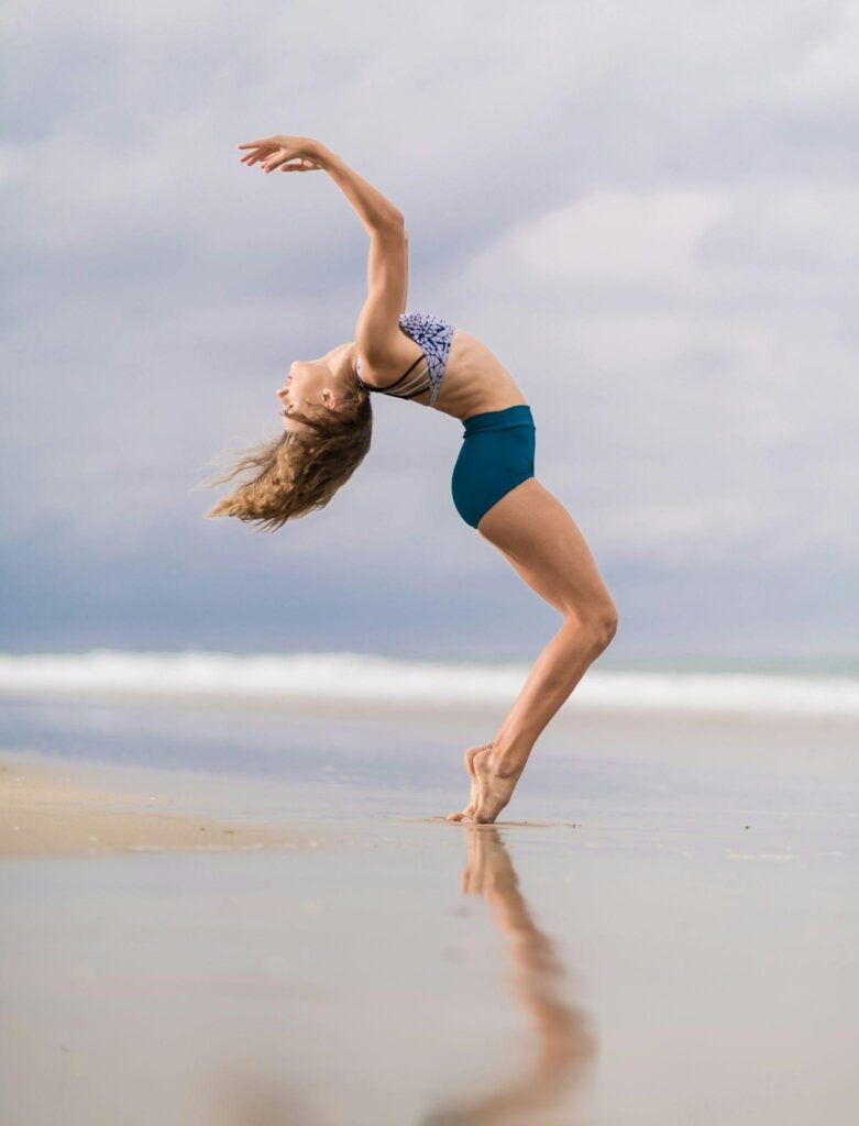 Dancer on the beach during the ballet off-season