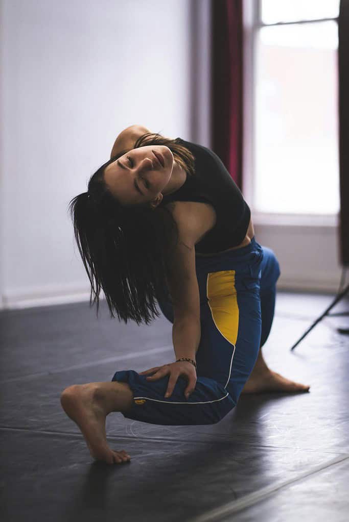 Dancer practising dynamic movement