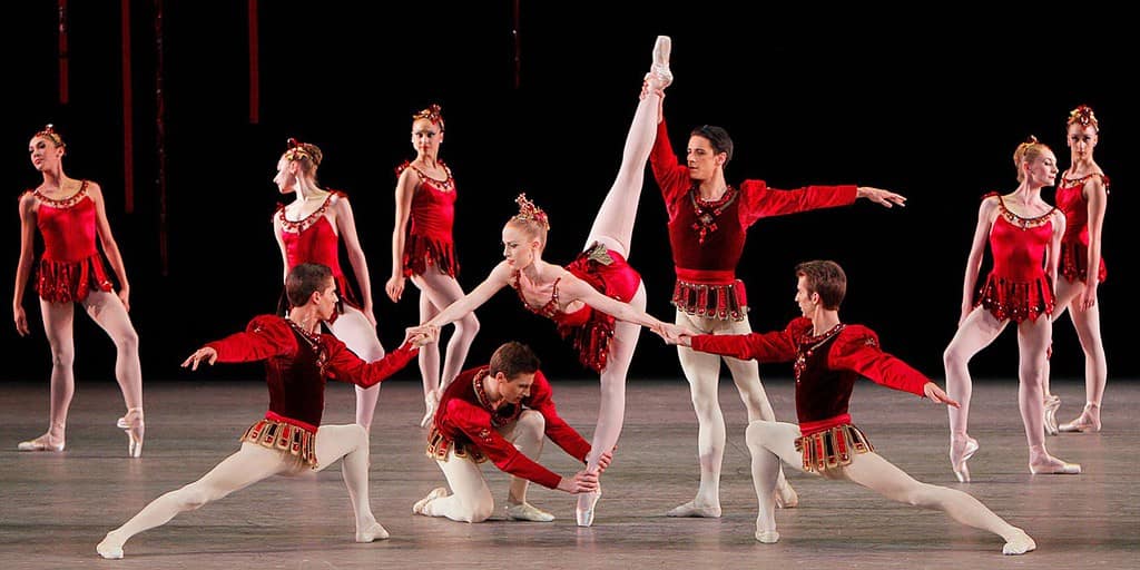 Dancers performing within the New York City Ballet Company