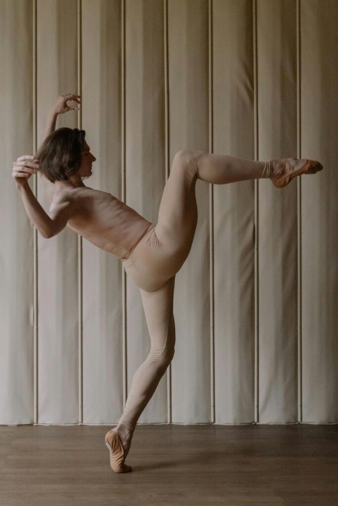 Male ballet dancer in tan tights