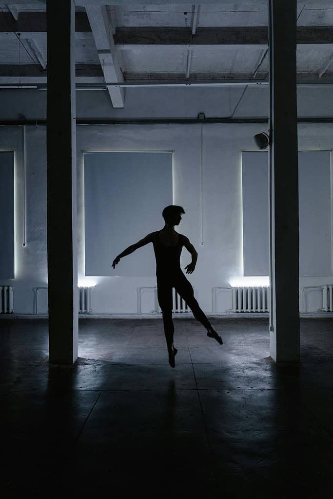 Male dancer Rehearsing elongated lines for his performance